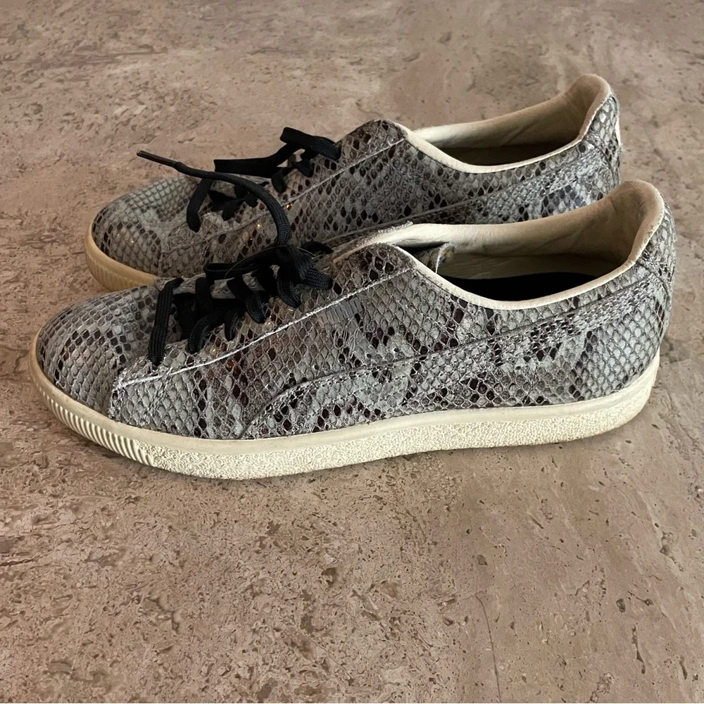 PUMA Snake Print Clyde Sneaker w/ Black Laces - Picture 4 of 5